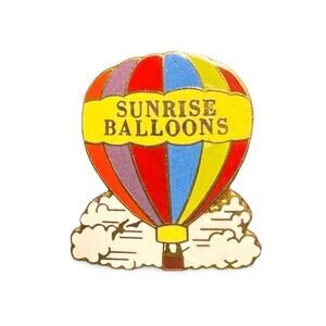 Vintage Sunrise Balloons Hot Air Balloon Enamel Pin Colorful Souvenir
